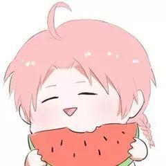 动画头像女吃瓜,动画美女的甜蜜吃瓜时光